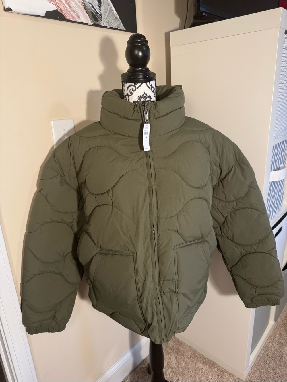 GAP Army Green Quilted Puffer Jacket - Women's Coat NWT